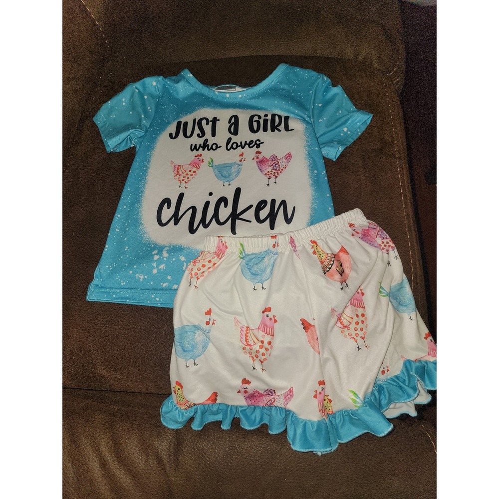 Boutique just a‎ girl who loves chicken outfit size 3 4 years